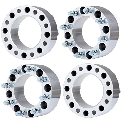 ECCPP 4PCS 8 Lug 3  Replacement Wheel Adapters Spacers 75mm 8x170mm to 8x170mm fit for F350 F250 Super Duty 2004-2014 14x1.5 Studs