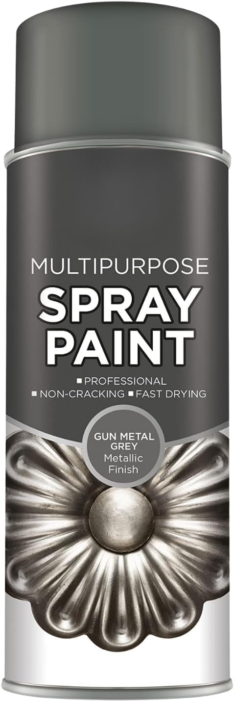 Inspired Essentials Gun Metal Grey - 151 All Purpose Aerosol Spray Paint 400Ml Quick Drying Spray, Fast Dry And Excellent Coverage For Metal, Wood, Plastic And More (4, )