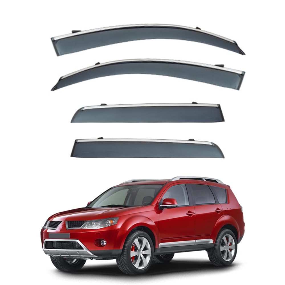 QOEMRHELT 4pc Set In-Channel Wind Deflectors, for Outlander 2006-2012 Window Visors Rain Guards Vent Visors Rain & Sun Protection,Car Accessories