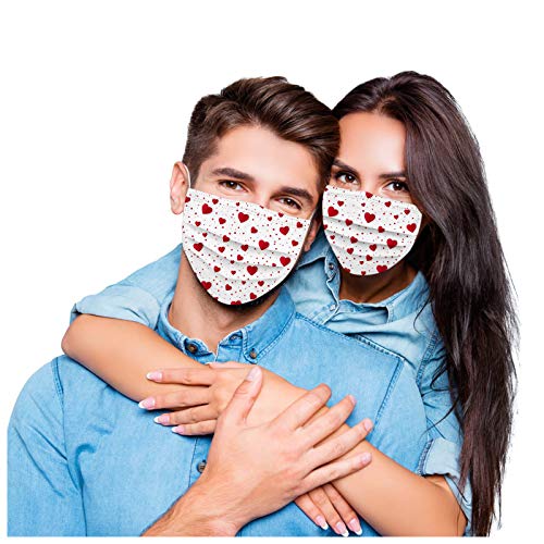 mzDkc0d 10-100PC Erwachsene Mundschutz Multifunktionstuch, Liebhabermuster Einweg 3-lagig Karikatur Einwegmaske mit… – Bild 5