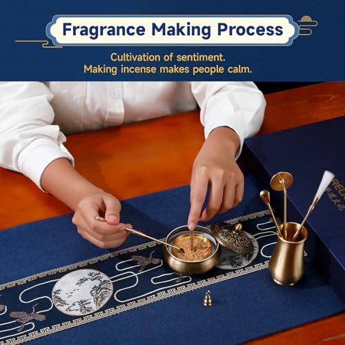 Chinese Incense Burner Kit with Incense Powder & Charcoal | All-in-One Agarwood/Sandalwood Set for Meditation, Yoga, Home | Premium Spiritual Relaxation Gift