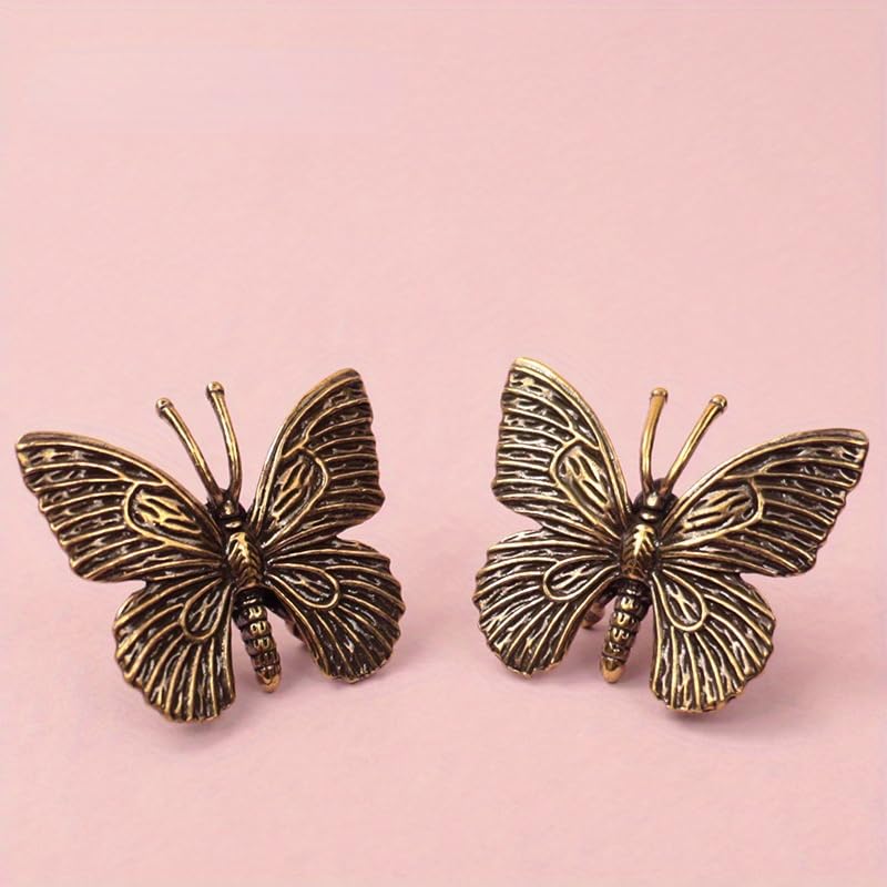 Estatua de Mariposa Vintage en Latón Retro 2 Piezas miniatura 4