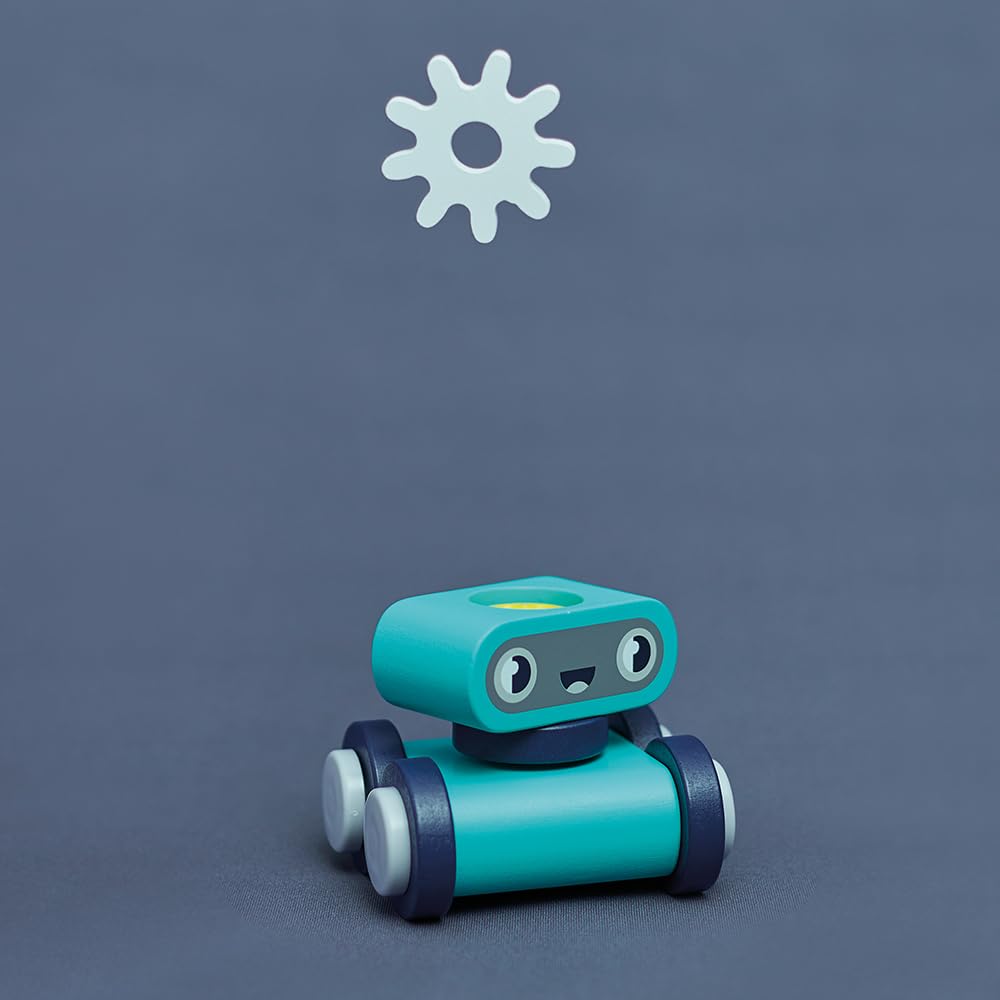 Janod - Mon Premier Jeu de Construction - Grand Établi Robot - Jeu de Bricolage Enfant - 50 Pièces - Hauteur Ajustable - Imitation - 3 Ans + - J06457
