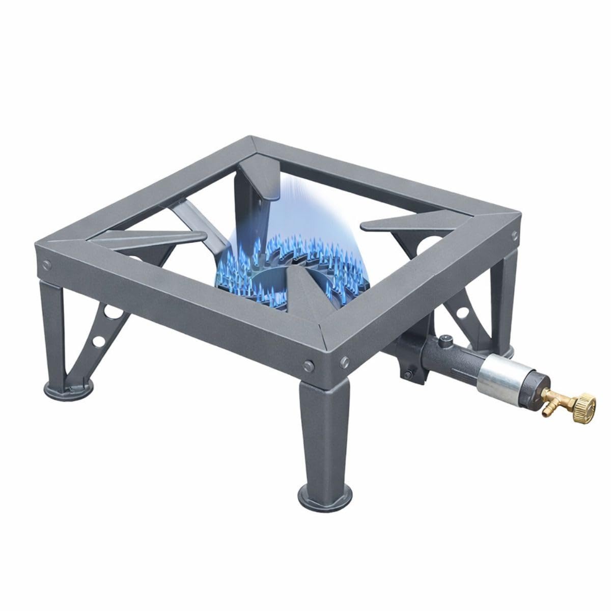 INTEC - Réchaud à gaz 7500W Professionnel Charge 200Kg Tout Fonte 4 Pieds renforcés - Réchaud Pro Marché Cuisson Confiture, Paella