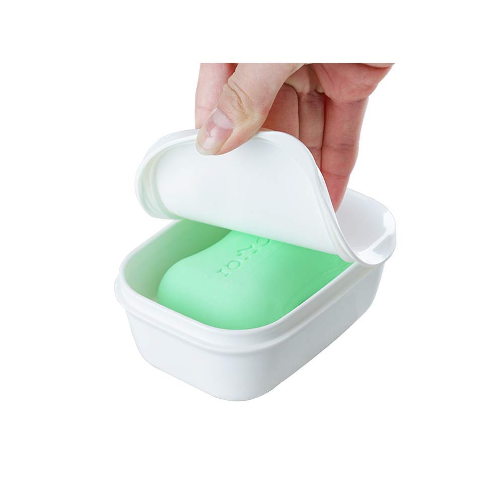 Samno cici soap Box， Suitable for Travel, Travel, to The Gym with Super-Sealed White soap Box, soap Dish, with partition, no Side Leakage pack1