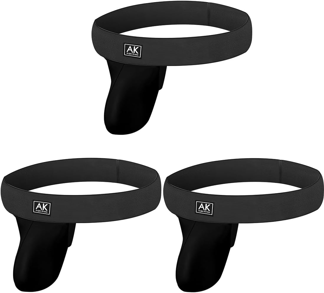 Arjen KroosMen's Jock Strap-Free Back Thong Underwear 3 Pack Dual Pouch Modal Athletic Supporter