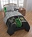 Jay Franco Kids Sheet Set with Fitted, Flat Sheets & Pillow Cover - Ultra-Soft Bedding with Pillowcase for Room Decor, Gray - Minecraft, 4 Piece Full