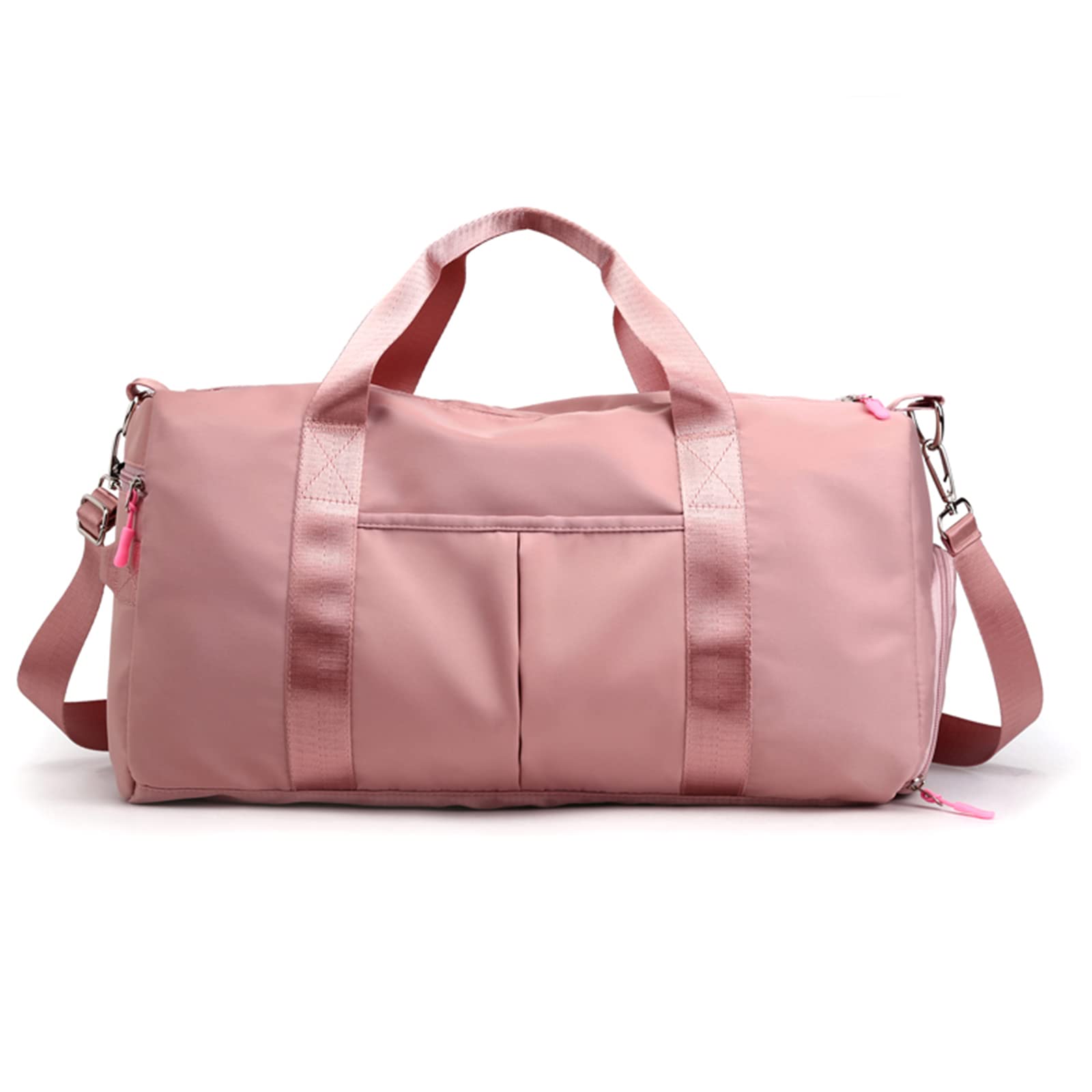 PORRASSO Sport Duffel Bag Women Travel Bag Holdall Large Gym Tote Bag Carry on Bag Shoulder Crossbody Bag for Gym Yoga Swimming Weekend Pink