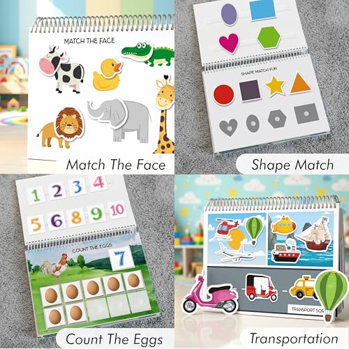 Image of Zaslan Montessori Busy Book | Toddler Busy Book for 2-5 Yrs | Activity Binder| Quiet Book| Educational Toys For 3 Year Old| Kids Learning Books 2-3 Years| Books For 2 Yrs Old | Kids Gifts