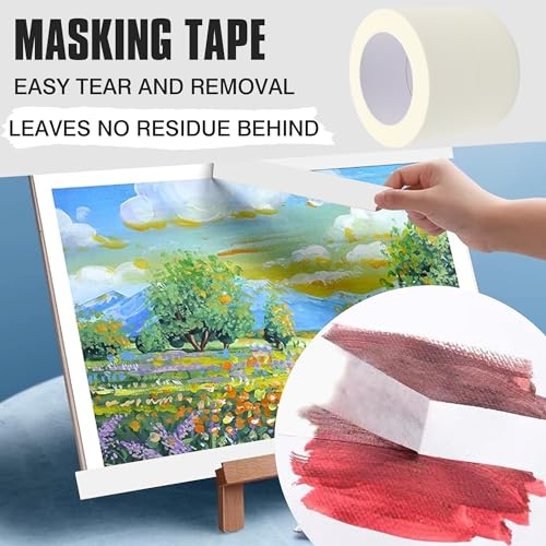 Image of Masking Tape 2 inch Wide, 2 Pack General Purpose Beige White Painters Tape for Crafts Painting Labeling Edge Finishing, 2 inch X 55 Yards X 2 Rolls