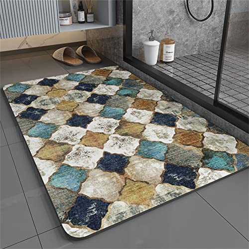 Preisvergleich Produktbild Aoojlo Badematte Rutschfester Badezimmerteppich Absorbierende Badteppich, 70x120cm Badezimmer Teppich, Schnell Trocknend Fussmatte, Bath Mats, Bodenmatte Saugfähig Badvorleger, Fußmatte Dusche Muster