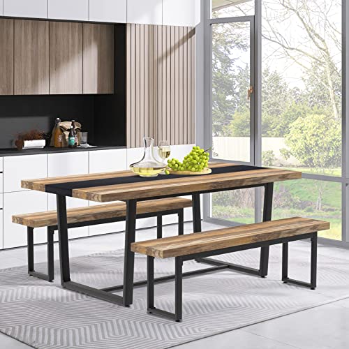 STHOUYN-71-6ft-Large-Dinner-Table-for-6-8-Seat-Dining-Room-Table-Rectangular-Farmhouse-Modern-Kitchen-Long-Black-Brown-Industrial-Conference-Brown STHOUYN 71 6ft Large Dinner Table for 6 8 Seat Dining Room Table Rectangular Farmhouse Modern Kitchen Long Black Brown Industrial Conference Brown