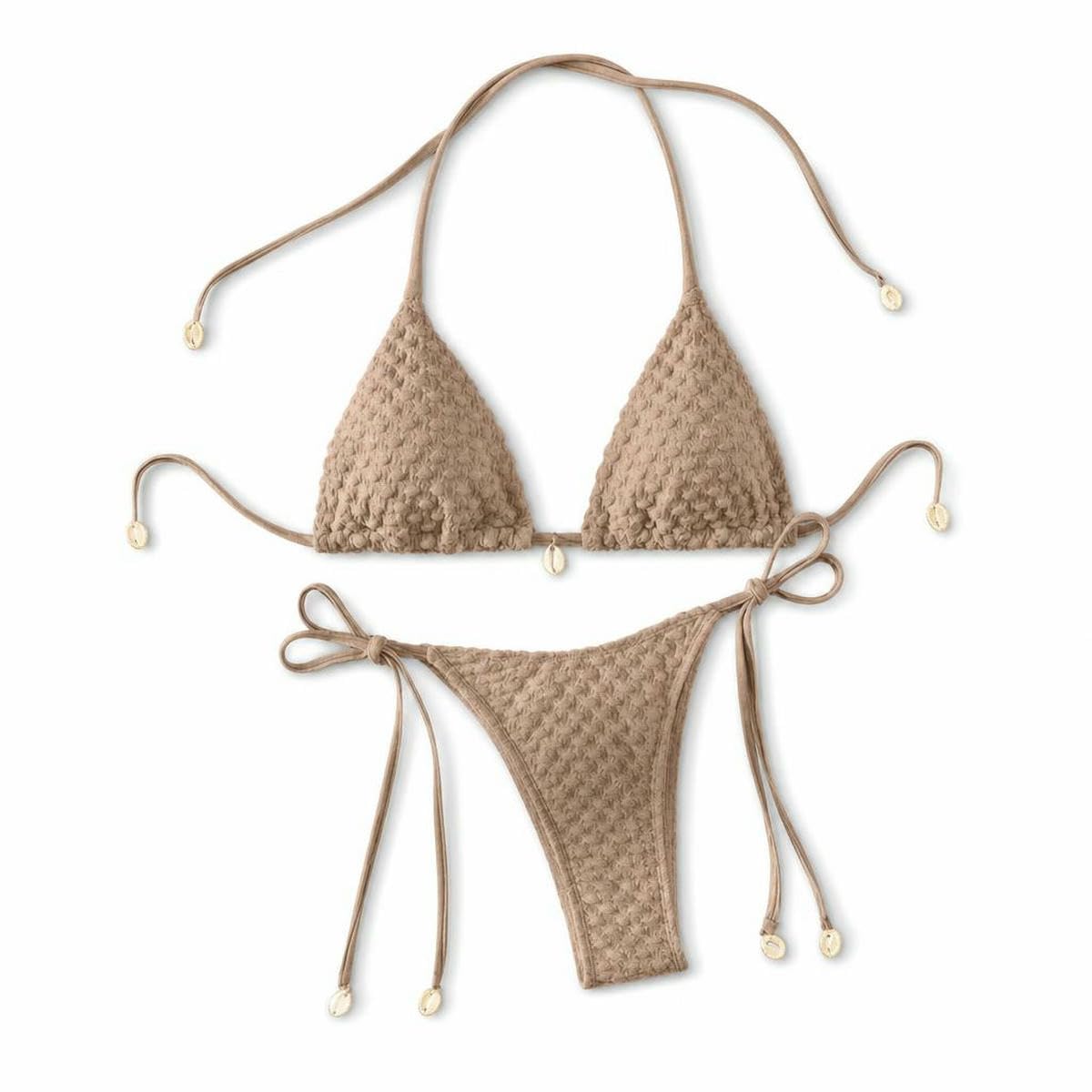 Conjunto de Bikini Push up de Concha de Poliamida