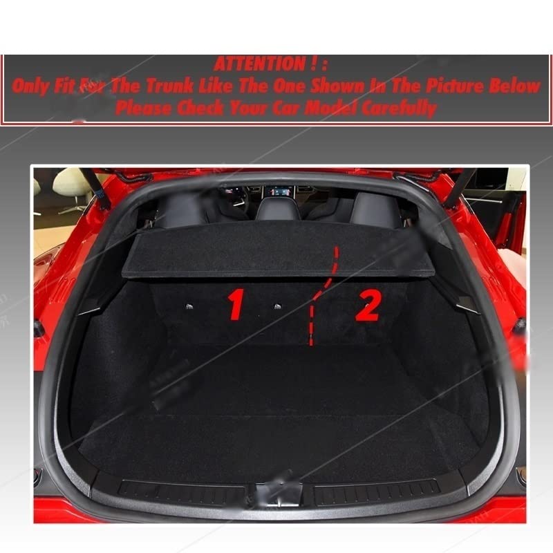 Tapis de coffre pour Tesla Model S 2015-2016 noir et rouge - 4