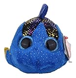 Sammelkollektion TY 37149 Beanie Boo\'s Aqua Fisch mit Glitzeraugen, 24 cm, blau