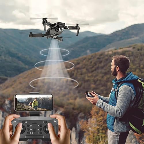 Image of PITINXA-Drone-with-4K-Camera-WiFi-FPV-1080P-HD-Dual-Foldable-RC-Drone-Altitude-Hold-Headless-Mode-Visual-Positioning-Auto-Return-App-Control-Multicolor-4 (M1)
