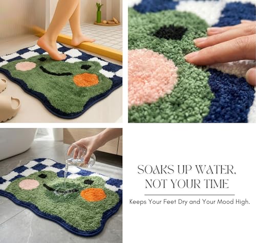 Image of HOMEKART Microfiber Bath Mat 2000 GSM, Super Soft & Absorbent Anti-Skid Bathroom Floor Mat, Quick Dry Door Mat for Bathroom, Bedroom & Kitchen (40x60 cm, (Black)