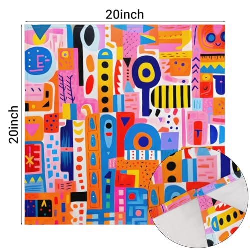 Servilletas de Tela Geométricas Coloridas Set x4 20x20 pulg miniatura 3