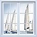3D fenêtre vue fausse fenêtre yachts blancs bricolage fenêtre cadre Mural vinyle chambre papier peint stickers muraux autocollants noël mur autocollant-50x50cm__