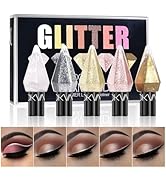 MooGlamor 5 Pcs Glitter Eyeliner Liquid Eyeshadow Diamond Colorful Set with Shimmer and Waterproo...