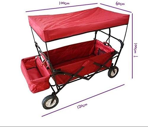 On the Edge 900124 Red Folding Utility Wagon With Handle