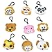 NIVIY Cute Animal Emoji Creative Mini Emoji Emoticon 2.4" Plush Animal Keychain/Bag Decorations Grate Gift for Kids Party Favor, Pack of 9