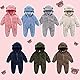 Fairy Baby Baby Snowsuit, Newborn Baby Hooded Footed Romper Fleece Snowsuit Cartoon Flannel Zipper Jumpsuit Thin Fall Winter Outfits