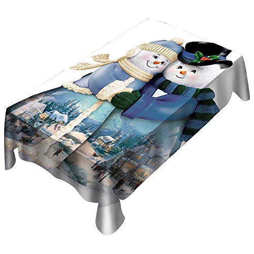 Lenfesh Tablecloth for Christmas,Fashion Snowman Printed Rectangle Table Cover Christmas Table Cloth Home Decoration