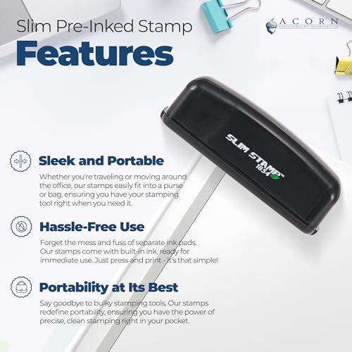 Slim Style 4107SLIM-RED Office Stamp - Large Pre-Inked Cancelled Stamp thumb #2