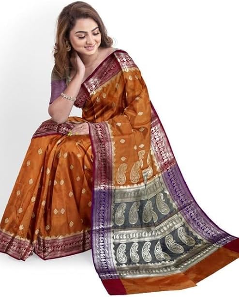 Women's Katan Saree for Women | Rich Silk Look with Unstitched Blouse | Party Wear