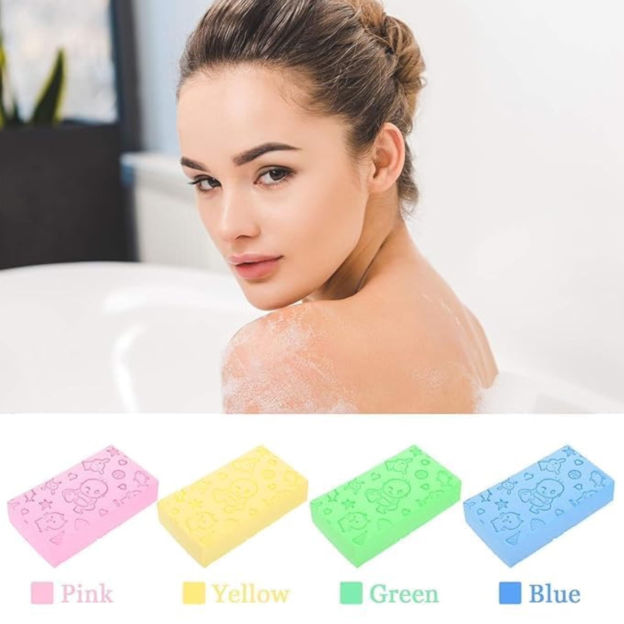 Ultra Soft Bath Scrubber Sponge for Kids, Gentle Exfoliator