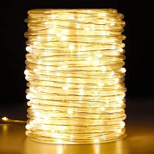 200 LED Manguera de Luces, OxyLED 20M Cadena de luces Blanco cálidoal con Enchufe,IP65 Resistente 8 modos, al Agua para...