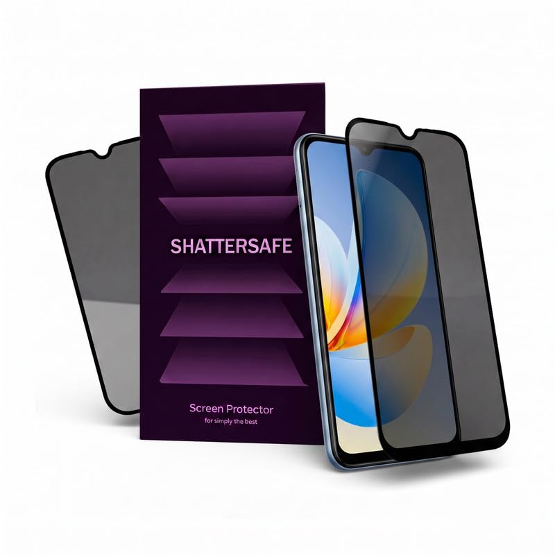 Image of Anti-Spy Privacy Tempered Glass Compatible For Realme P4 Lite [Pack of 2]. Anti-Scratch, Edge-to-Edge Protection With Easy Installation Kit.