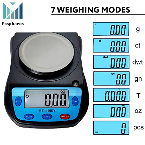 eosphorus science digital scale electronic lab balance precision 001g accuracy laboratory scientific weighing device for education chemistry and jewelry  carats ounces and grams