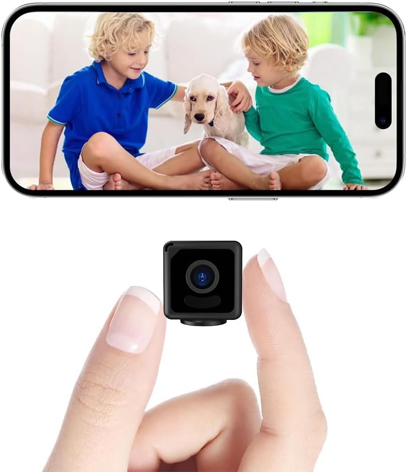 4K Home Security Camera Mini Wireless Cam Indoor WIFI Camera Small Smart WiFi House Portable Cameras Tiny House Nanny Cam Battery Life Powered Body Camera 150 Wide Angle Night Vision Motion Detection Black