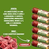 Fleischeslust Hundewurst | Wild & Rind mit Kartoffel & Heidelbeere | Futterbox (8x400g) | Nassfutter | schnittfest | getreidefrei | Alleinfuttermittel für ausgewachsene Hunde
