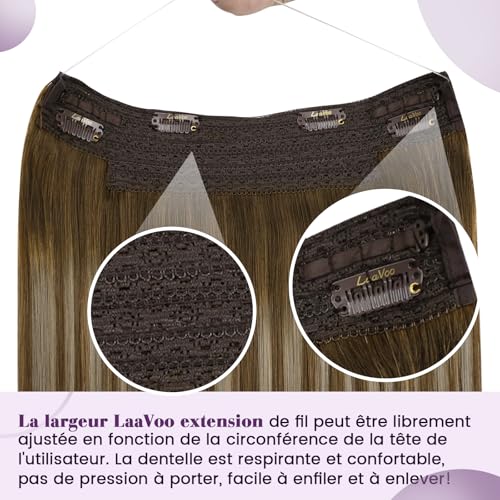 Extension Fil Invisible Cheveux Naturel 80g Volume Ajustable