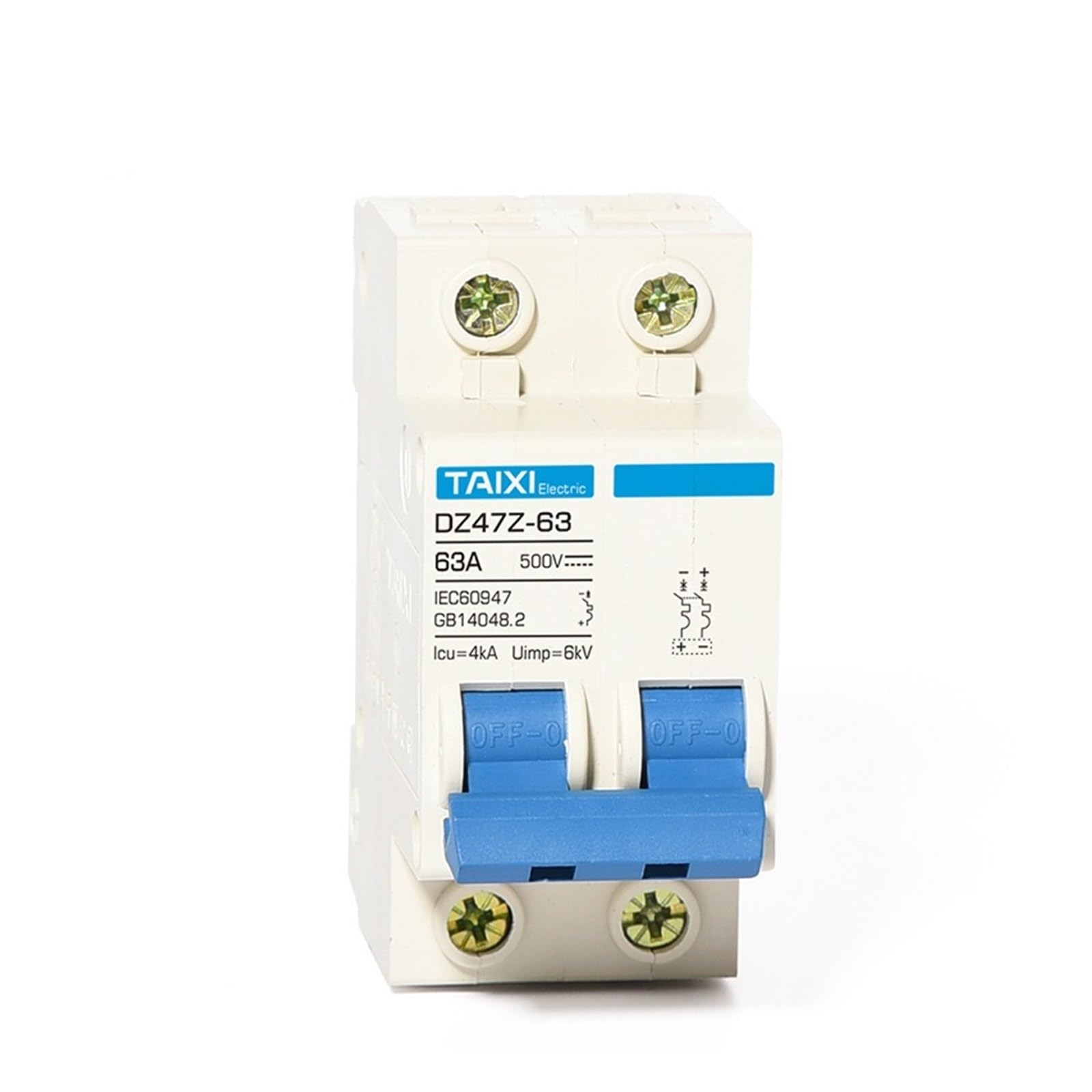 YFHGULBTK DC MCB DZ47Z-63 2P 1000V Solar Miniature Circuit Breaker(2P 50A)