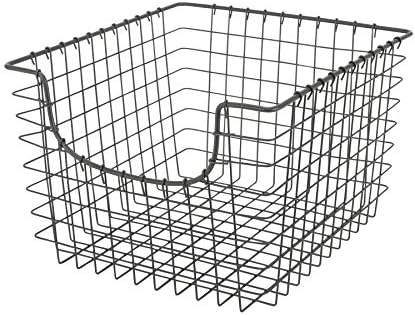 Spectrum Scoop Wire Basket (Industrial Gray) - Storage Bin & Décor for Bathroom, Closet, Pantry, Under Sink, Toy, Shelf, Kitchen, & Nursery Organization