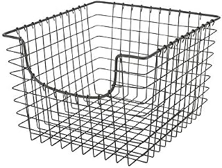 Spectrum Diversified Scoop Wire Basket, Vintage-Inspired Steel Storage Solution for Kitchen, Pantry, Closet