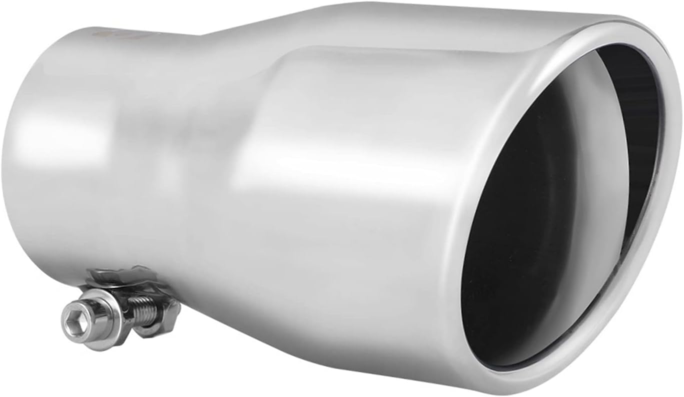 Exhaust tip -2.5'' Inlet Bolt on Design - Stainless Steel Car Muffler Tips 2.5" ID x 3.5"OD x 6 1/4"L (Chrome)