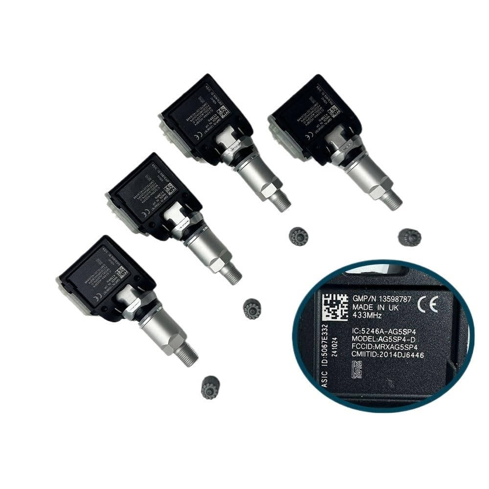 Sensore gomme auto Compatibile Con Chevrolet Per Camaro 2016-2019 13598787 13516165 Sensore Di Pressione Pneumatici(4 PCS)
