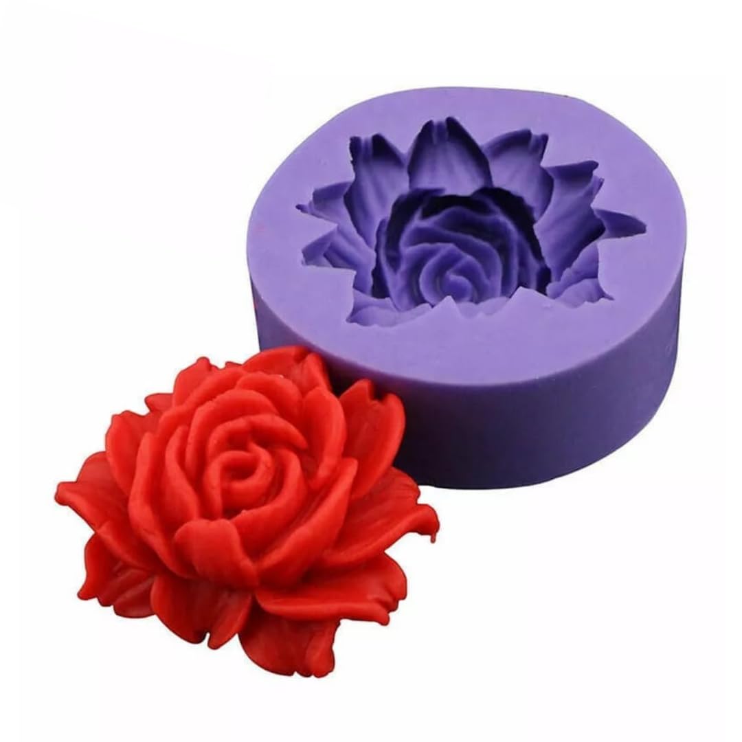 Skytail Silicone 3D Rose Flower Candle Mold Rose Shape Making Scented Candle Wax Melts Home Decoration Candles Resin Casting Mold DIY Homemade Soap Mold Chocolate Cake Baking Molds-image-8
