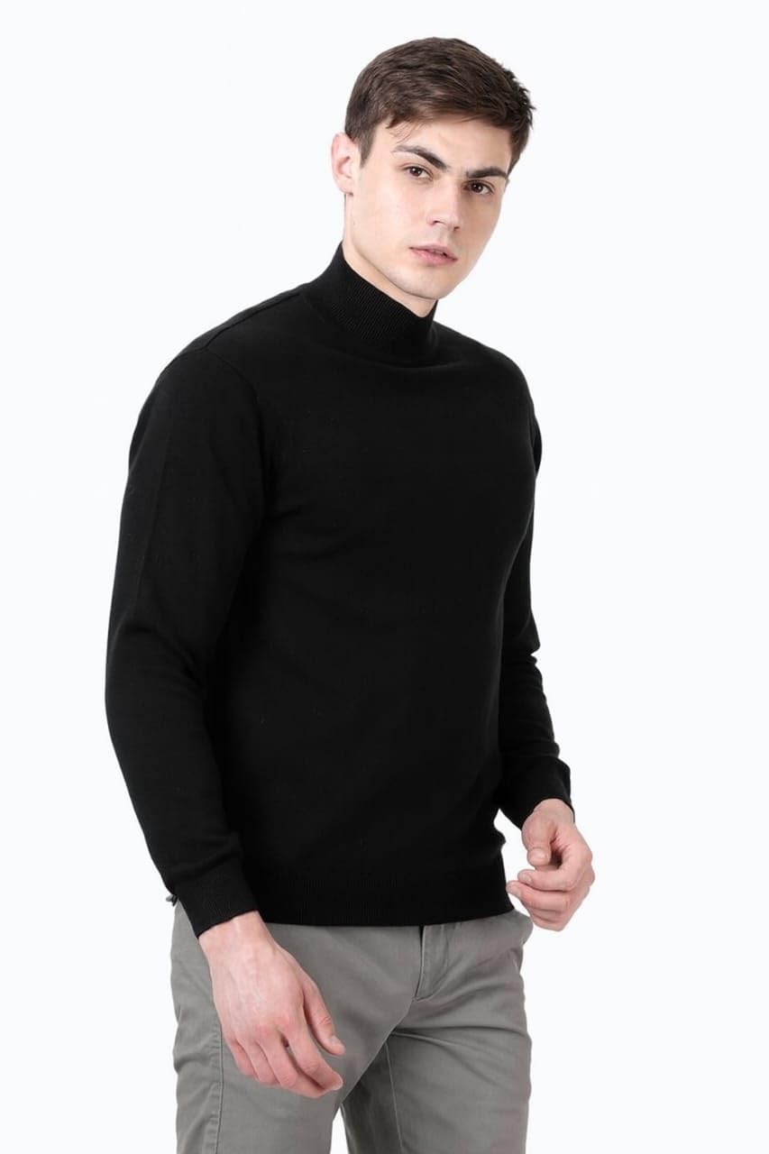 Woolen Full Sweater for Man Winter - High Neck Pullover for Men Stylish Black-picture-33
