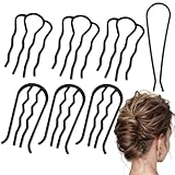 7 Pcs Metal Hair Side Combs Hair Fork Clip Teeth Hair Pin Stick for Updo Bun, U Shape Hair Combs for Vintage Hairstyle Hair Accessories, Fine Hair Combination