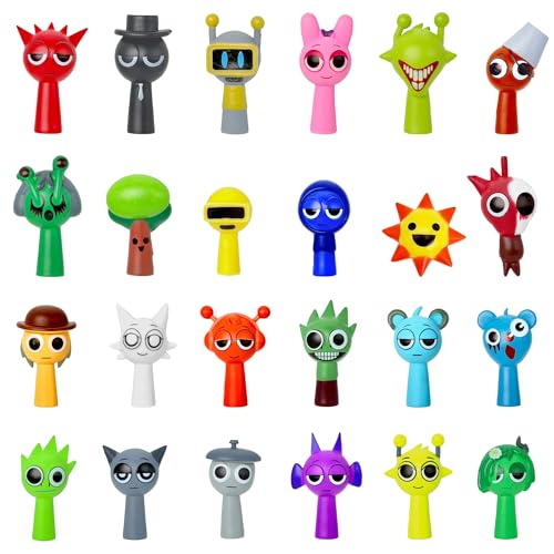 Gensly 24 St. Bunte und seltsame Figuren Große Augen 4-5cm Mini-Spielzeug für Kinder Cartoon-Spiel-Charakter Sammel-Ornament für Fans