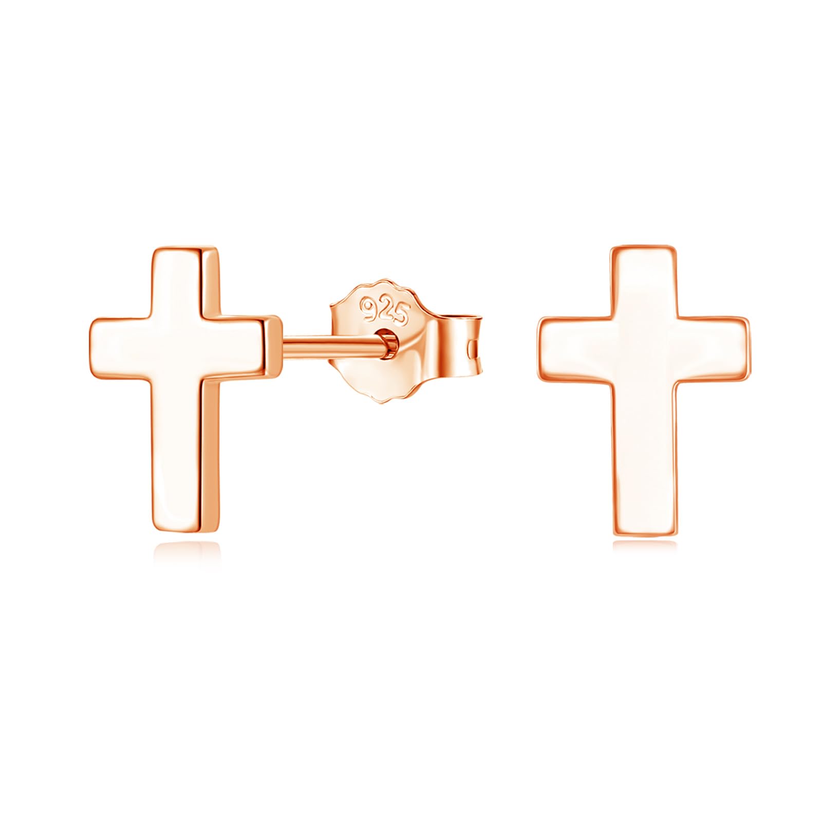 Josfeva 925 Sterling Silber Ohrstecker, Herz Stern Kreuz Ohrstecker für Damen Mädchen, Hypoallergen Knorpel Ohrring Stecker, 925 Silber Flach Einfach Ohr Stecker, Klein Ohrringe Schmuck in Geschenkbox
