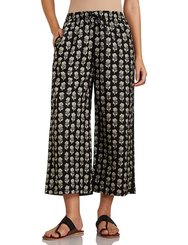 Image of Amazon Brand - Myx Women Cotton Relaxed Fit Palazzo (Available in Plus Sizes)