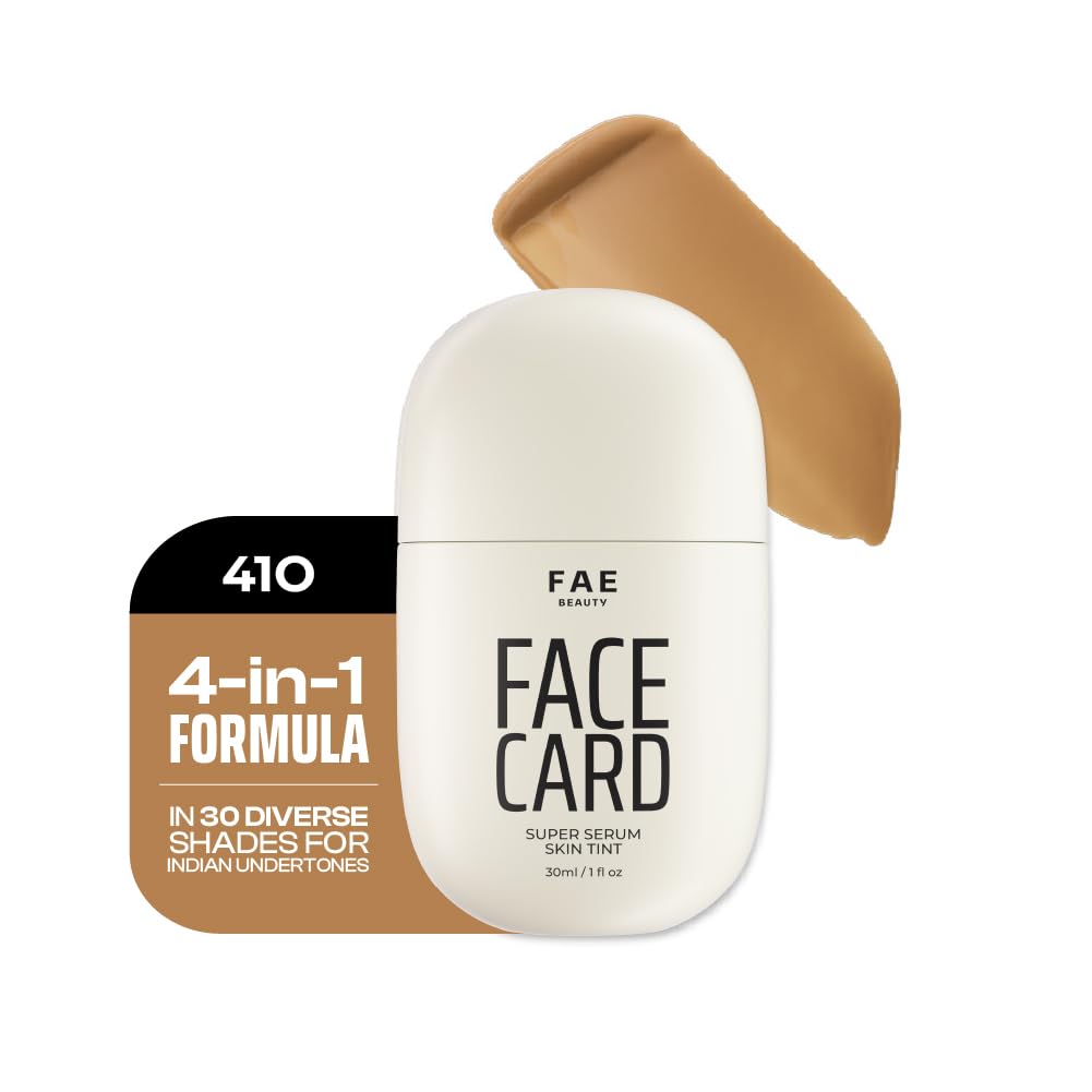 FAE Beauty Face Card Skin Tint Serum Foundation | In 30 diverse shades - For the 1st time in India | Sheer to Medium coverage | Lightweight | For dewy, radiant skin | Shade - 41O - Warm Olive-image-47
