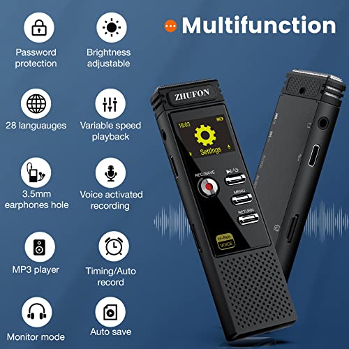 72Gb Digital Voice Recorder - Color Display |1536Kbps | 5148H Rec Capacity, Voice Activated Recorder With Playback For Lectures Meetings, Audio Recorder With Noise Reduction | Auto Rec/Save #TOP4